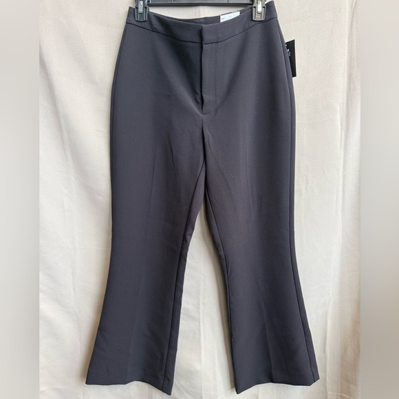 NWT NEW Women's Nine West Kick Flare High Waist Dress Suit Pants Black 8 - Picture 1 of 4